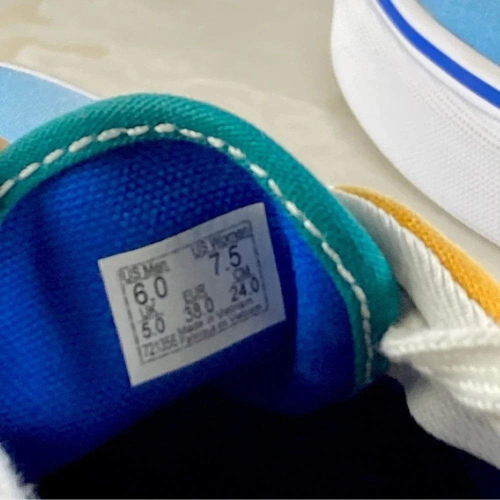 Vans Era Colorblock Canvas Skate Shoes Womens 7.5 Blue Yellow Low Top Sneakers